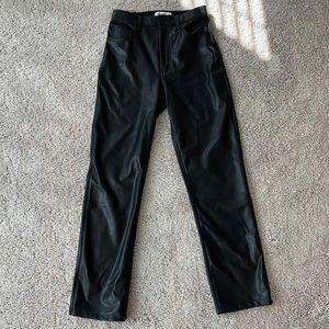 Abercrombie & Fitch Vegan Leather 90s Straight Ultra Rise Pants
